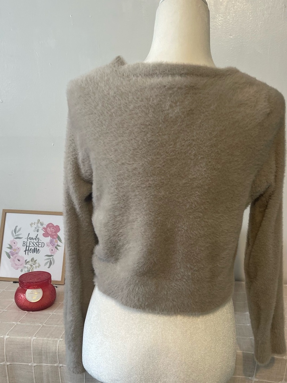 aerie casual women’s Cozy V-Neck Fuzzy Cardigan in Gray size S - Picture 6 of 10